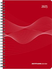 Wochenplaner PP-Einband rot 2025 - Büro-Kalender A5 - Cheftimer - red - Ringbindung - 1 Woche 2 Seiten - 128 Seiten - Zettler  4006928026692