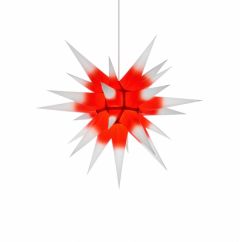 Herrnhuter Stern i6 - weiss mit rotem Kern ca. 60 cm