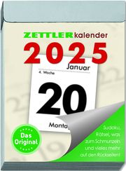 Zettler Tagesabreißkalender M 2025 5,4x7,2 cm Bürokalender 1 Tag auf 1 Seite mit Sudokus, Sprüchen, Rätseln uvm. Auf den Rückseiten  4006928024735